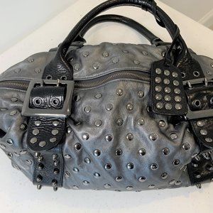 BE&D Garbo studded Satchel Tote  Black Bag Large